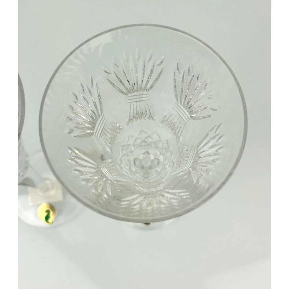 2 Waterford Crystal Millennium Wheat PROSPERITY Toasting Champagne Flutes 9.25" - Picture 9 of 16